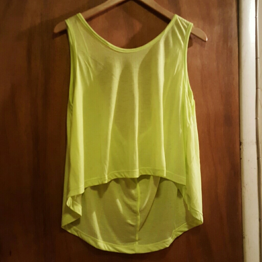 Bright Lime Green fit tank top.